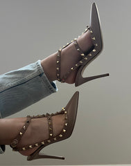 Valentino Rock Stud Garavani Caged Pumps- Nude Size 8.5