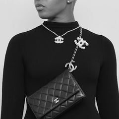 Chanel CC Pendant Necklace Gold & Silver