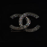 Chanel CC Rhinestone Brooch Pin