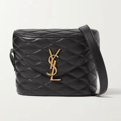 Saint Laurent June Quilted Leather Black Shoulder Bag