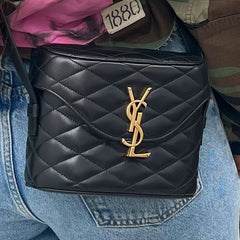 Saint Laurent June Quilted Leather Black Shoulder Bag
