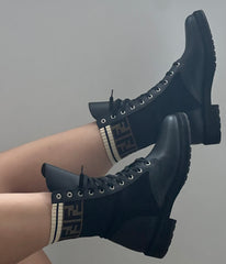 Fendi Black Combat Boot