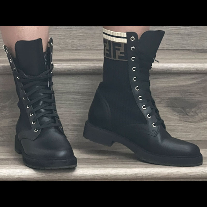 Fendi Black Combat Boot